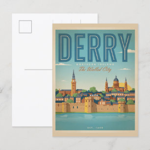 Vintage-Derry-Nordirland-Geschenke und Souvenirs Postkarte