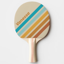 Vintage Desert Rainbow Angled Striping with Name Tischtennis Schläger
