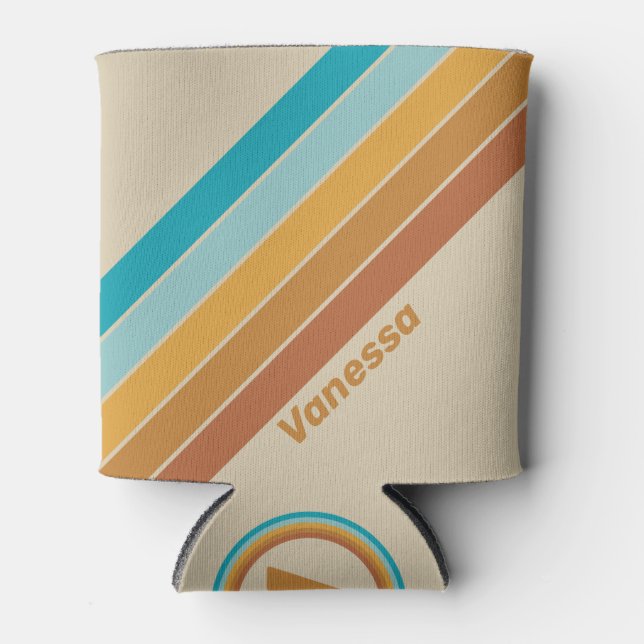 Vintage Desert Rainbow Stripes with Name Dosenkühler (Vorderseite)