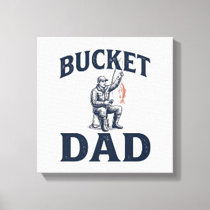 Vintage-Design mit Bucket Dad Fishing_1 Leinwanddruck