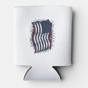 Vintage-Design mit Patriotic Flag-Shirt_1 Dosenkühler