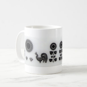 Vintage-Design-Tasse, Retro-Muster-Tasse, Hahn-Tas Kaffeetasse