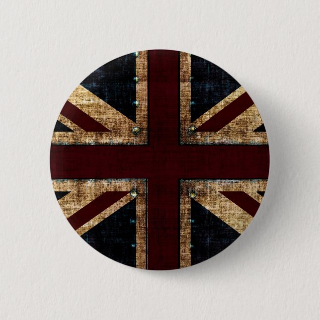 Vintage-Design-Union-Jack-Knopf Button (Vorderseite)