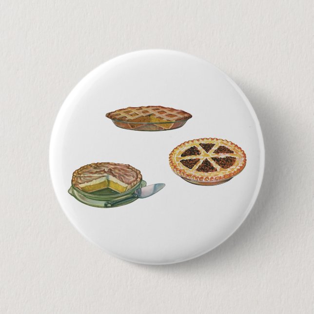 Vintage Desserts, Erntedank Pies, Pecan Pumpkin Button (Vorderseite)