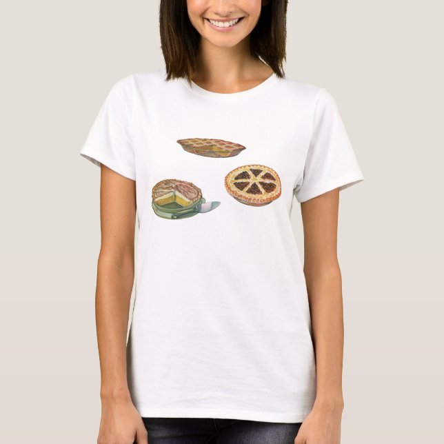 Vintage Desserts, Erntedank Pies, Pecan Pumpkin T-Shirt (Vorderseite)
