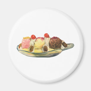 Vintage Desserts, Kirschen aus Bananengeflecht Magnet