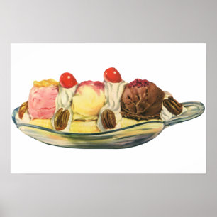 Vintage Desserts, Kirschen aus Bananengeflecht Poster