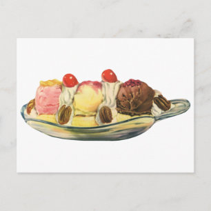 Vintage Desserts, Kirschen aus Bananengeflecht Postkarte