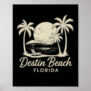 Vintage Destin Strand Florida Fl Retro Strand Sonn Poster