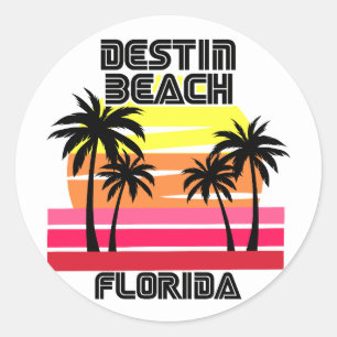 Vintage Destin Strand Florida Runder Aufkleber