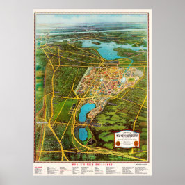 Vintage Detailed New York Map Poster