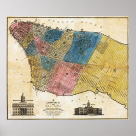 Vintage Detailed New York Map Poster