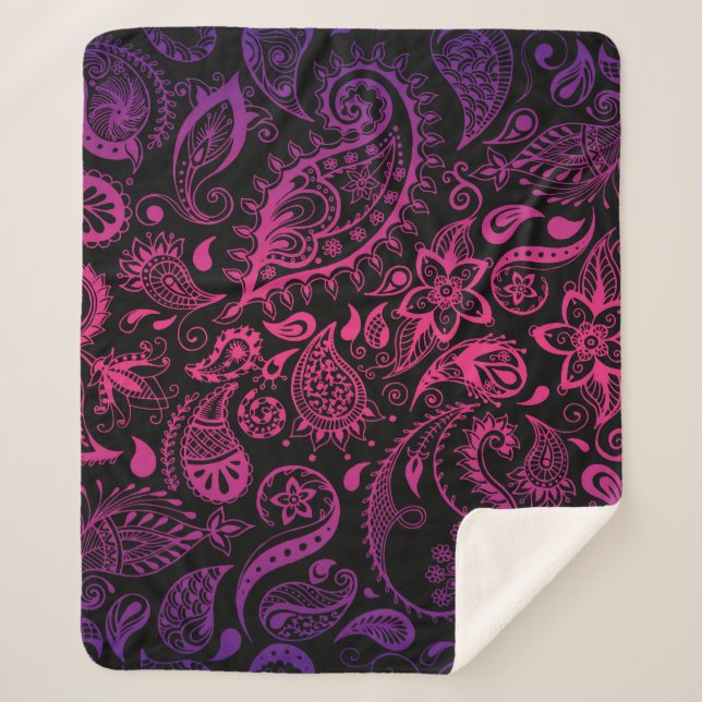 Vintage detaillierte Blume Nahtlose Illustration Sherpadecke (Vorderseite)