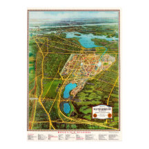 Vintage detaillierte New York-Karte Poster
