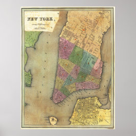 Vintage detailliertes New York Stadtplan Poster 18