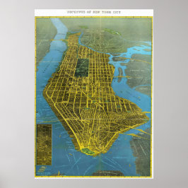 Vintage detailliertes New York Stadtplanposter 193 Poster