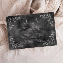 Vintage Details zur schwarzen Farbe Begleitkarte