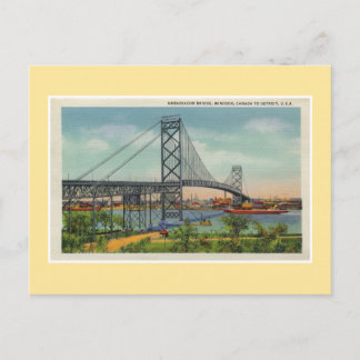 Vintage Detroit Botschafter, Bridge Windsor Kanada Postkarte