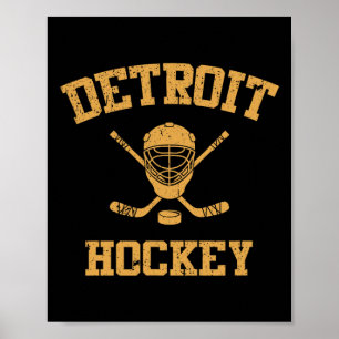Vintage Detroit Eishockey Poster