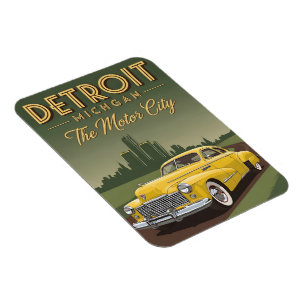 Vintage Detroit Michigan, die Motorstadt Magnet