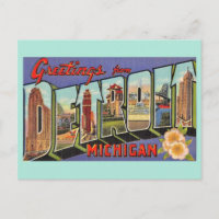 Vintage-Detroit-Michigan-Gruß