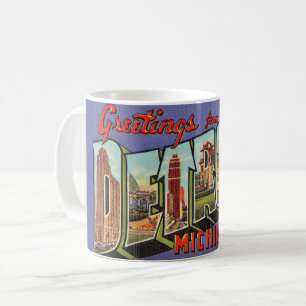 Vintage-Detroit-Michigan-Gruß-Tasse Kaffeetasse
