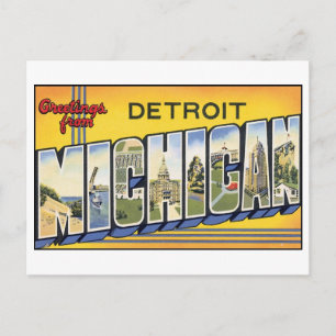 Vintage Detroit, Postkarte MIchigan