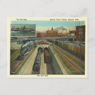 Vintage Detroit River Tunnel Postkarte
