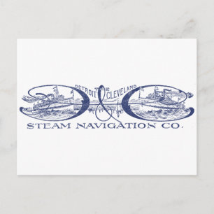 Vintage Detroit- und Cleveland-Dampfnavigation Bla Postkarte