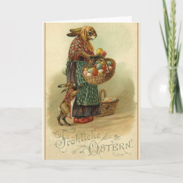Vintage Deutsch-Ostern-Karte. Fröhliche Ostern! Feiertagskarte
