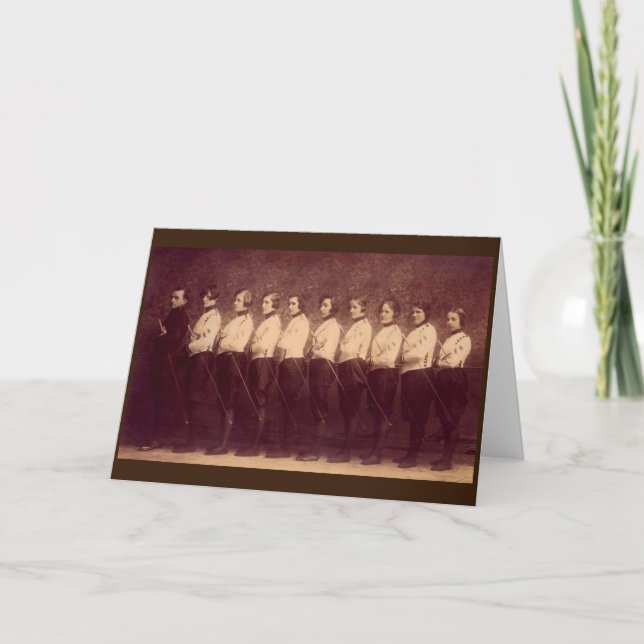 Vintage deutsche Fencing-Team-Note-Karte Karte (Vorderseite)