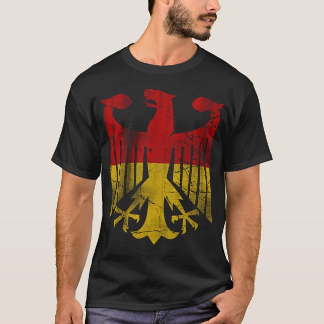 Vintage deutsche Flagge von Deutschland-Adler T-Shirt (Vorderseite)