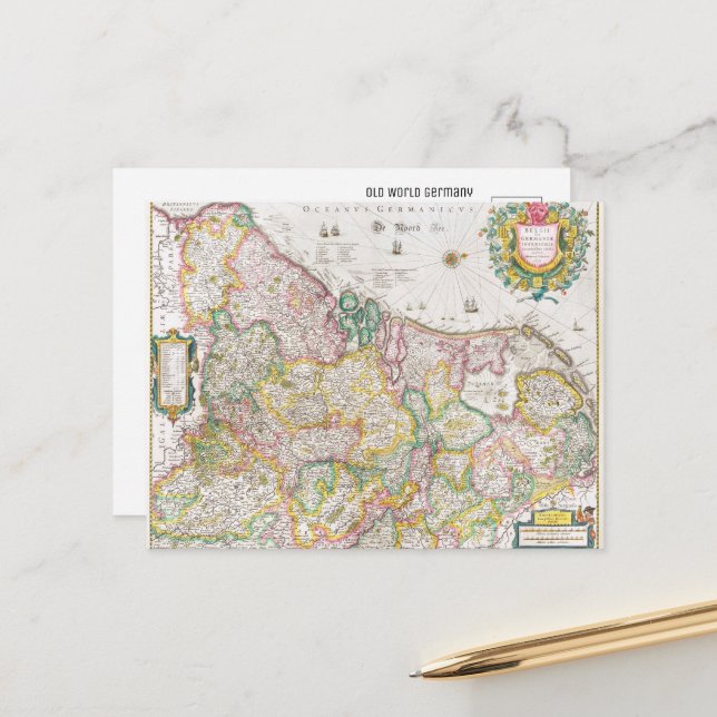 Vintage deutsche Karte (Vorderseite/Rückseite Beispiel)