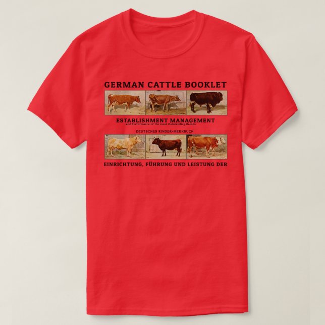 Vintage deutsche Kuh T-Shirt (Design vorne)