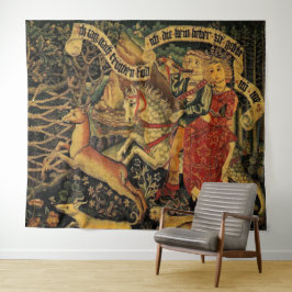 Vintage Deutsche Mittelalterliche Renaissance Lieb Wandteppich