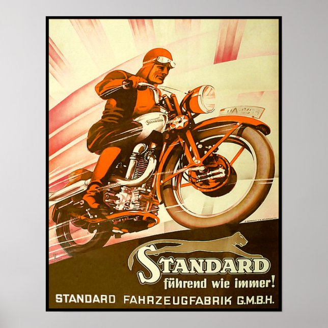 Vintage deutsche Motorradwerbung Poster (Vorne)