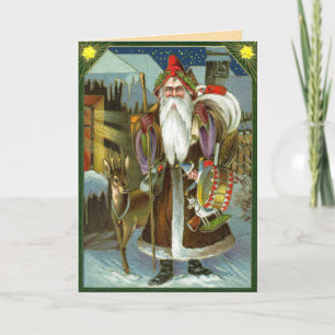 Vintage deutsche Santa Card Feiertagskarte