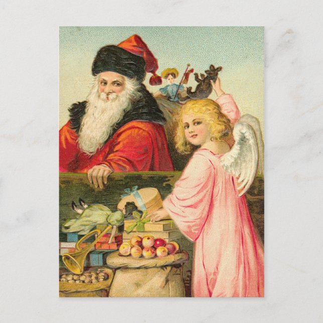 Vintage deutsche Santa Postkarte (Vorderseite)