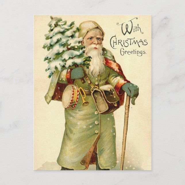 Vintage deutsche Santa Postkarte (Vorderseite)