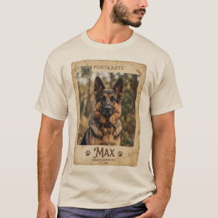 Vintage Deutsche-Schäfer-Hund Personalisiertes T-S T-Shirt