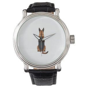 Vintage Deutsche Schäferhund Rückansicht Hund Illu Armbanduhr