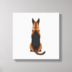 Vintage Deutsche Schäferhund Rückansicht Hund Illu Leinwanddruck
