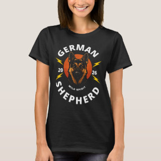 Vintage-Deutscher-Schäferhund-Blitz-Hundefreund-T- T-Shirt