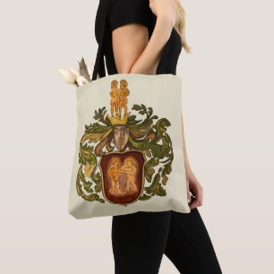 Vintage-deutsches Braun und Gold Zwillinge-Wappen
