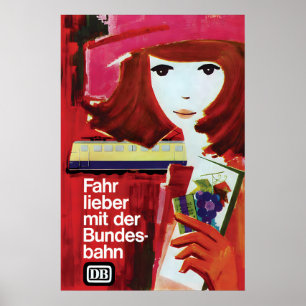 Vintage Deutsches Eisenbahnplakat Bessere Reise mi Poster
