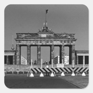 Vintage Deutschland Berlin Brandenburger Tor 1970 Quadratischer Aufkleber
