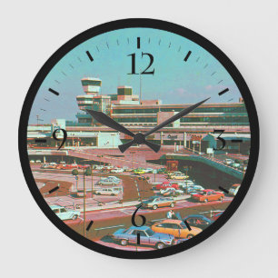 Vintage Deutschland Berlin Flughafen Tegel Große Wanduhr