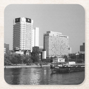Vintage Deutschland Frankfurt Main Fluss Rechteckiger Pappuntersetzer