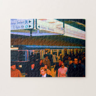 Vintage Deutschland München Bahnhof Marienplatz Puzzle