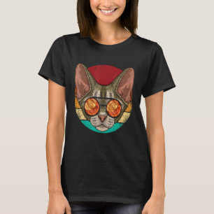 Vintage Devon Rex Katzen Gesicht Retro Kitten Acht T-Shirt